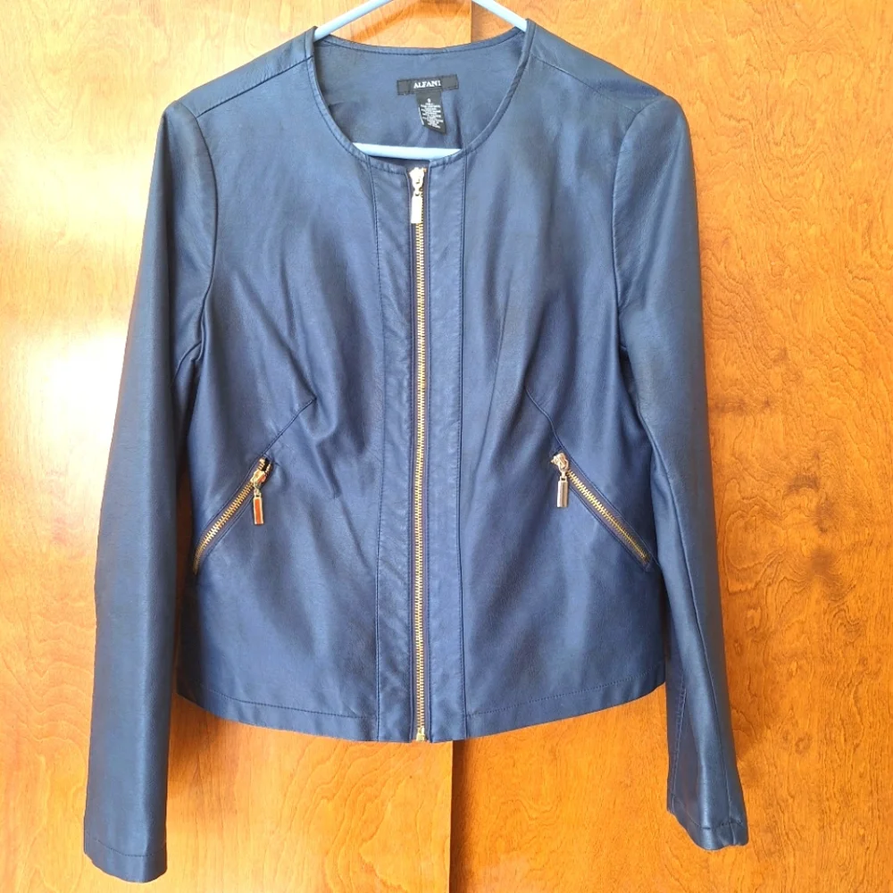 Alfani Women's non leather Blue Jacket - Picture 3 of 7
